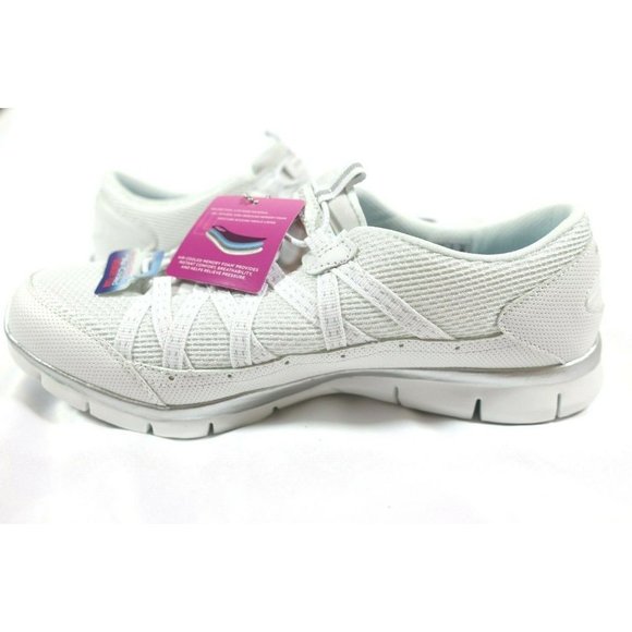 Skechers Womens Gratis Strolling White Silver - Picture 5 of 7